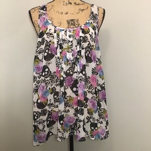 Torrid Skull Blouse Size Small GUC
